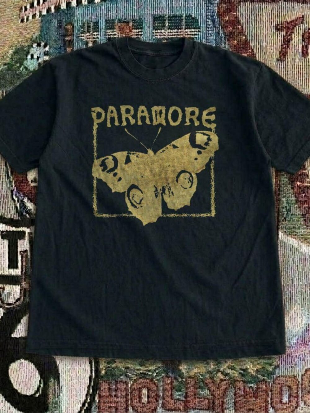 Black Paramore Butterfly Brand T shirt
